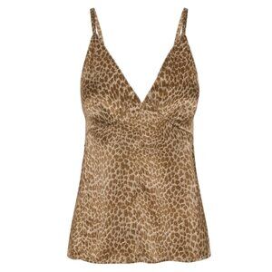 Catherine Tank Elegant Leopard - Leopard Silk Tank Top